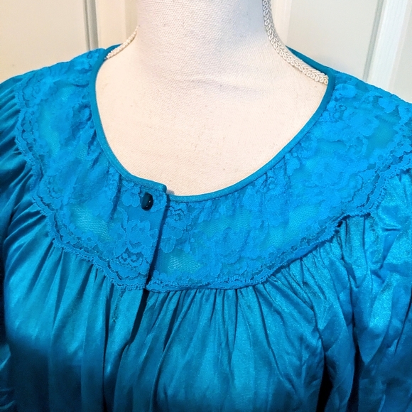 🌟Last Chance😁Vintage Teal Long Nightgown - Picture 11 of 11